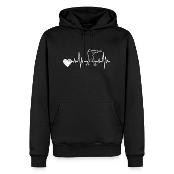 Cadeau biathlon biathlète skieur sport d'hiver - Sweat à capuche Premium bio Homme - noir - Devant - Nico (187cm)