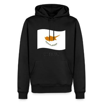 Drapeau Chypre - Cyprus flag - Sweat à capuche Premium bio Homme - noir - Devant - Nico (187cm)