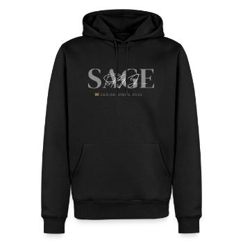 Collection SAGE by Sage en blanc - Sweat à capuche Premium bio Homme - noir - Devant - Nico (187cm)
