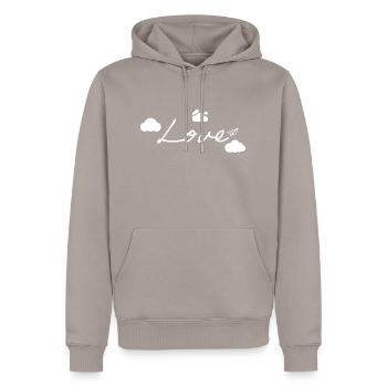 Love is in the Air - Men’s Premium Organic Hoodie - taupe - Front - Nico (187cm)