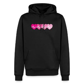 Fréquence Heart Pulse Heartline - Sweat à capuche Premium bio Homme - noir - Devant - Nico (187cm)