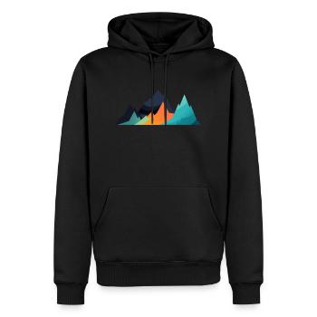 Gebirgslandschaft Geometrische Kunst - Männer Premium Bio Hoodie - Schwarz - Vorne - Nico (187cm)