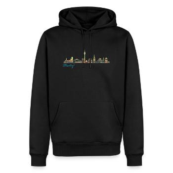 Düsseldorf Allemagne skyline panorama urbain allemagne - Sweat à capuche Premium bio Homme - noir - Devant - Nico (187cm)