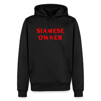 Siamese Cat Cat Owner Cat - Men’s Premium Organic Hoodie - black - Front - Nico (187cm)