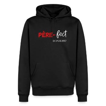 Père fect Depuis 1957 - Sweat à capuche Premium bio Homme - noir - Devant - Nico (187cm)
