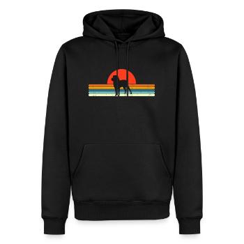 Vintage Hund Retro Sonnenuntergang - Männer Premium Bio Hoodie - Schwarz - Vorne - Nico (187cm)