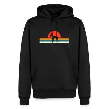 Vintage Hund Retro Sonnenuntergang - Männer Premium Bio Hoodie - Schwarz - Vorne - Nico (187cm)