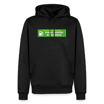 Habeck Spritgeld - Männer Premium Bio Hoodie - Schwarz - Vorne - Nico (187cm)