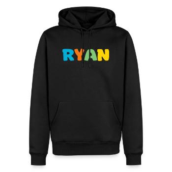 Name - Ryan - Männer Premium Bio Hoodie - Schwarz - Vorne - Nico (187cm)