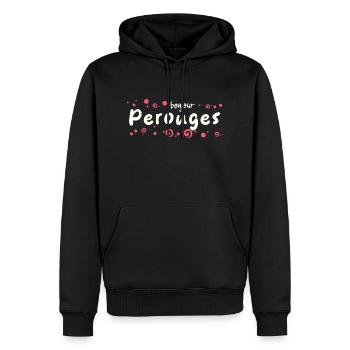 Pérouges - Sweat à capuche Premium bio Homme - noir - Devant - Nico (187cm)