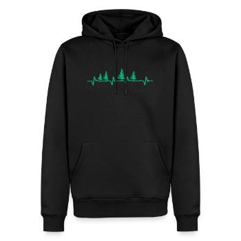 Forest Tree Heartbeat Forester - Men’s Premium Organic Hoodie - black - Front - Nico (187cm)