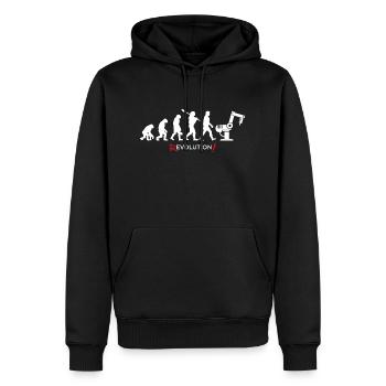 Revolution - Evolution Man Fun Twist 06 - Men’s Premium Organic Hoodie - black - Front - Nico (187cm)