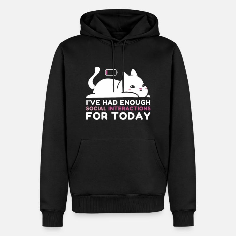 Suffisamment d’interactions sociales - Sweat à capuche Premium bio Homme - noir