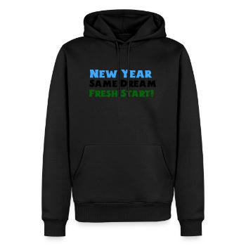 New Year Dream Start Designs - Men’s Premium Organic Hoodie - black - Front - Nico (187cm)