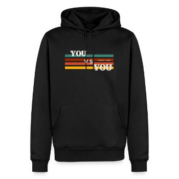 YOU VS YOU - Männer Premium Bio Hoodie - Schwarz - Vorne - Nico (187cm)