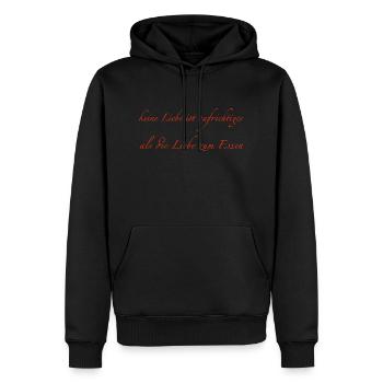 keine Liebe - Männer Premium Bio Hoodie - Schwarz - Vorne - Nico (187cm)