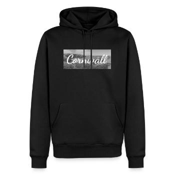 Retro Lettering at a Cornwall Beach England - Männer Premium Bio Hoodie - Schwarz - Vorne - Nico (187cm)