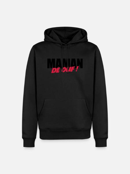 Maman de ouf ! - Sweat à capuche Premium bio Homme - noir
