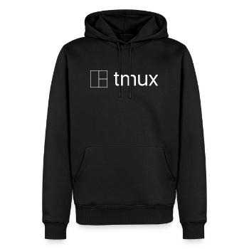 Logo de tmux - Sweat à capuche Premium bio Homme - noir - Devant - Nico (187cm)