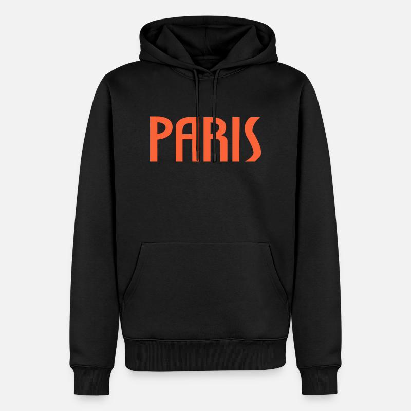 Paris - Sweat à capuche Premium bio Homme - noir