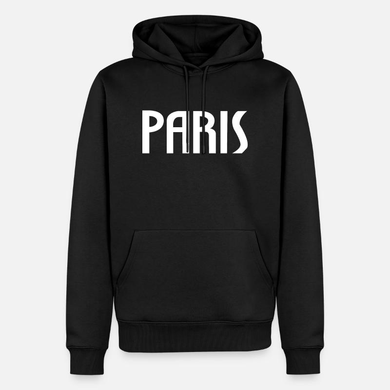 Paris - Männer Premium Bio Hoodie - Schwarz