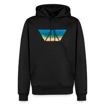 Strand Dreieck Drohne Meer Urlaub Geschenk - Männer Premium Bio Hoodie - Schwarz - Vorne - Nico (187cm)