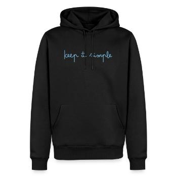 keep it simple - Männer Premium Bio Hoodie - Schwarz - Vorne - Nico (187cm)