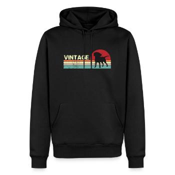 Vintage Hund Retro Sonnenuntergang - Männer Premium Bio Hoodie - Schwarz - Vorne - Nico (187cm)