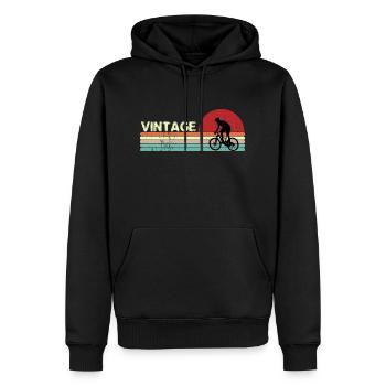Vintage Birthday rétro sunset design - Sweat à capuche Premium bio Homme - noir - Devant - Nico (187cm)