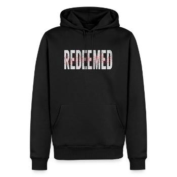 Religieux Chrétien Racheté Jésus - Sainte Croix - Sweat à capuche Premium bio Homme - noir - Devant - Nico (187cm)