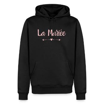 Die Braut aus Roségold - Das Brautgeschenk - Männer Premium Bio Hoodie - Schwarz - Vorne - Nico (187cm)