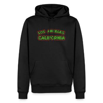 Los Angeles, Kalifornien - Männer Premium Bio Hoodie - Schwarz - Vorne - Nico (187cm)