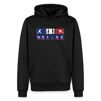 French Fencing Sport summer - Sweat à capuche Premium bio Homme - noir - Devant - Nico (187cm)