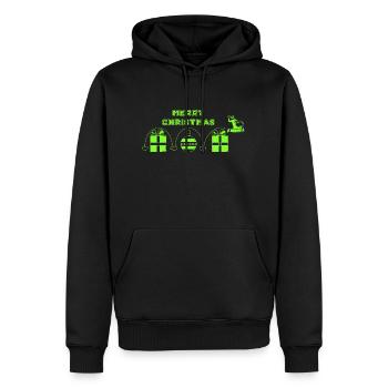 Papa Noël, Jeu Vidéo - Sweat à capuche Premium bio Homme - noir - Devant - Nico (187cm)