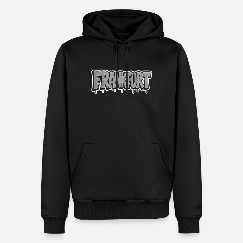 Frankfurt Chrome Graffiti - Männer Premium Bio Hoodie - Schwarz