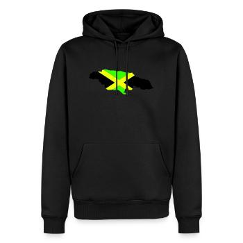 Jamaika Umriss Fahne - flagge - Männer Premium Bio Hoodie - Schwarz - Vorne - Nico (187cm)