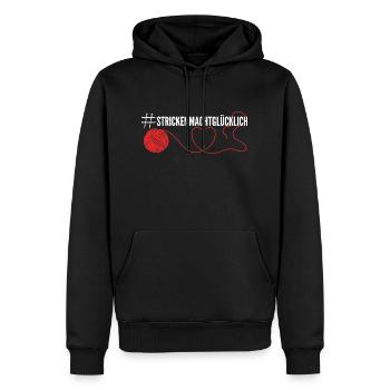 Stricken macht glücklich - Männer Premium Bio Hoodie - Schwarz - Vorne - Nico (187cm)