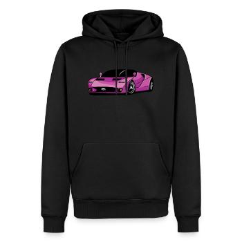 Lila Sportwagen - Männer Premium Bio Hoodie - Schwarz - Vorne - Nico (187cm)