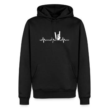 Rock Music Rock and Roll Guitar - Sweat à capuche Premium bio Homme - noir - Devant - Nico (187cm)