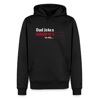 Dad Jokes Loading - Men’s Premium Organic Hoodie - black - Front - Nico (187cm)