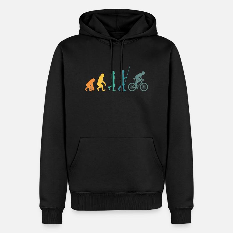 Évolution du vélo - Sweat à capuche Premium bio Homme - noir