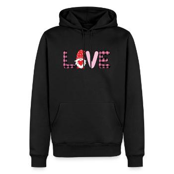 Motif d’amour - Sweat à capuche Premium bio Homme - noir - Devant - Nico (187cm)