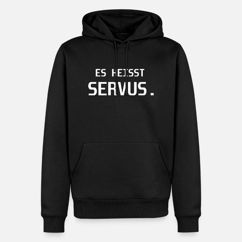 Es Heisst servus - Männer Premium Bio Hoodie - Schwarz