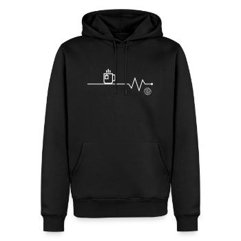 Thé - Sweat à capuche Premium bio Homme - noir - Devant - Nico (187cm)