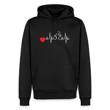 Cadeau motocycliste Motocross Cyclomoteur Moto - Sweat à capuche Premium bio Homme - noir - Devant - Nico (187cm)