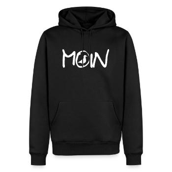 Moin mit Möwe - Männer Premium Bio Hoodie - Schwarz - Vorne - Nico (187cm)