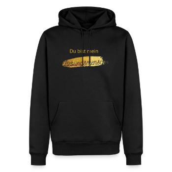 Du bist mein Lieblingsmensch - Männer Premium Bio Hoodie - Schwarz - Vorne - Nico (187cm)