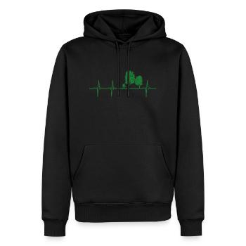 Wald Herzschlag Holzfäller Baum - Männer Premium Bio Hoodie - Schwarz - Vorne - Nico (187cm)