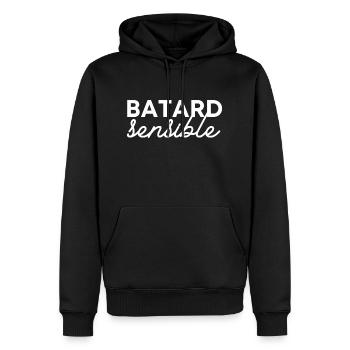 Batard sensible - Sweat à capuche Premium bio Homme - noir - Devant - Nico (187cm)