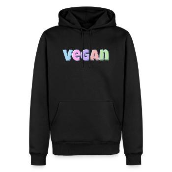 Pastel végétalien - Sweat à capuche Premium bio Homme - noir - Devant - Nico (187cm)